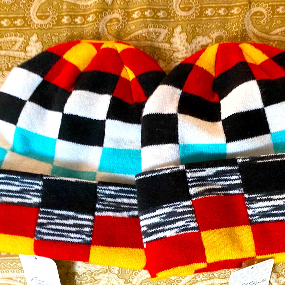 🫒🫒Free People check beanies. Selling 2.